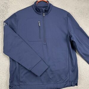 Callaway Weather Series Mens Windbreaker Jacket Small‎ Blue Quarter Zip Pullover